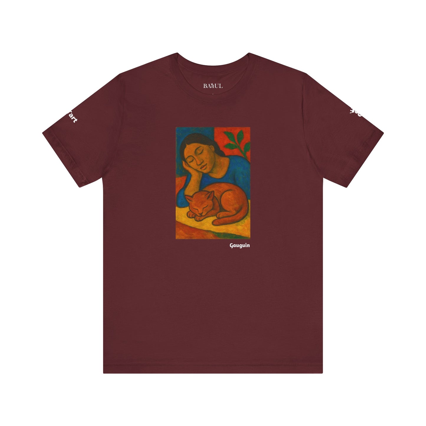 T-shirt unisex CATART - GAUGUIN - Un dipinto iconico rivisitato con i gatti