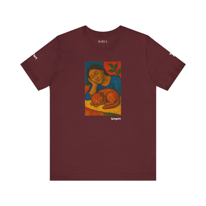 T-shirt unisex CATART - GAUGUIN - Un dipinto iconico rivisitato con i gatti