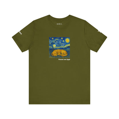 Unisex T-Shirt con cane DOGART  - VAN GOGH - Un dipinto iconico rivisitato con i cani