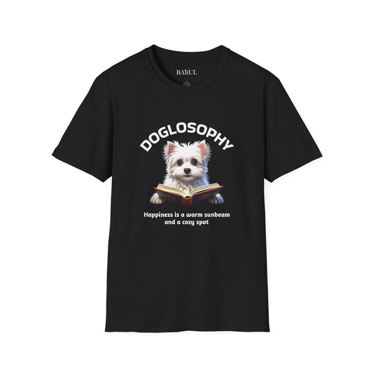 Maglietta unisex Softstyle Doglosophy - Design "La felicità è un caldo raggio di sole"