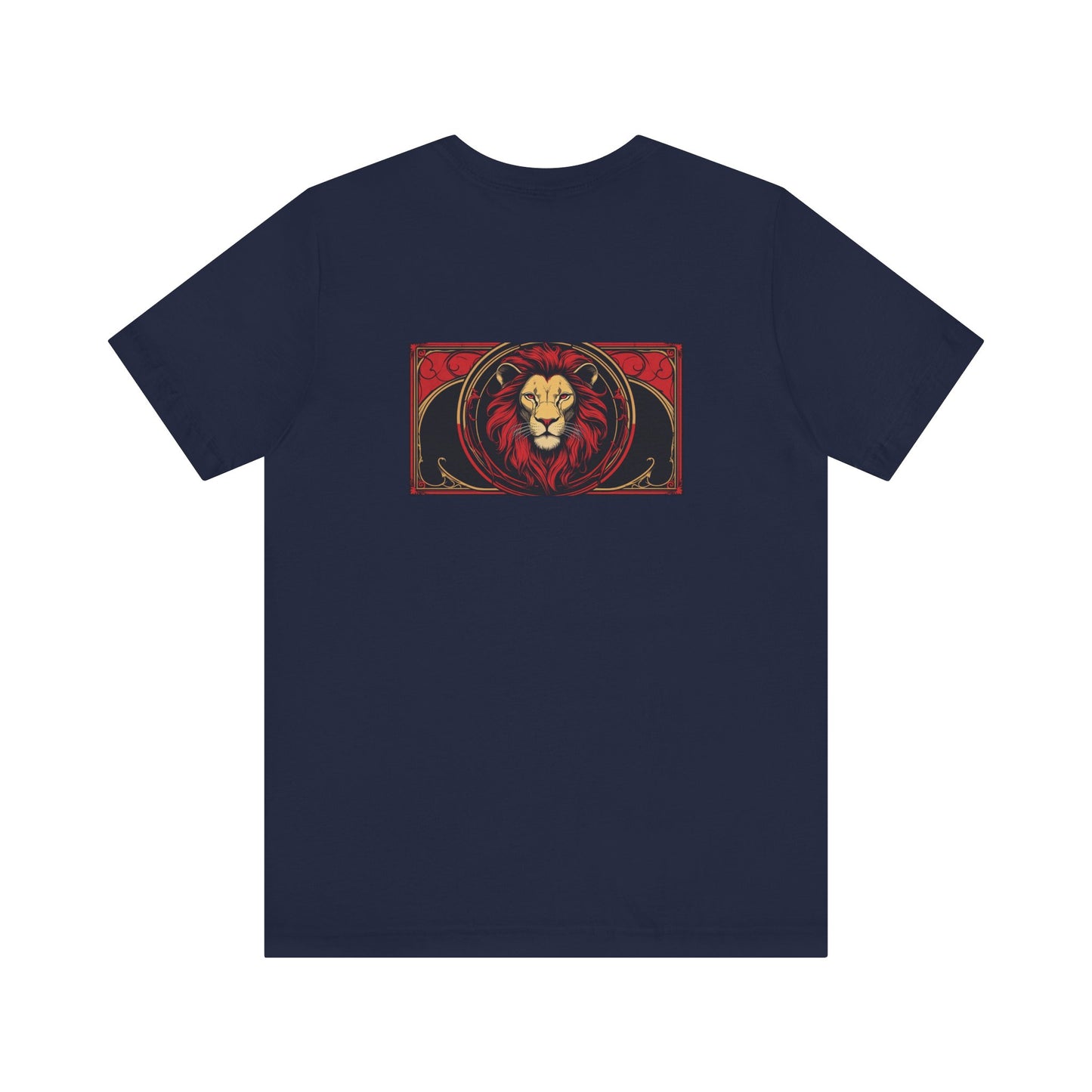 Leone - Zodiaco gotico, maglietta con grafica rossa sul retro. Zodiaco nell'ombra