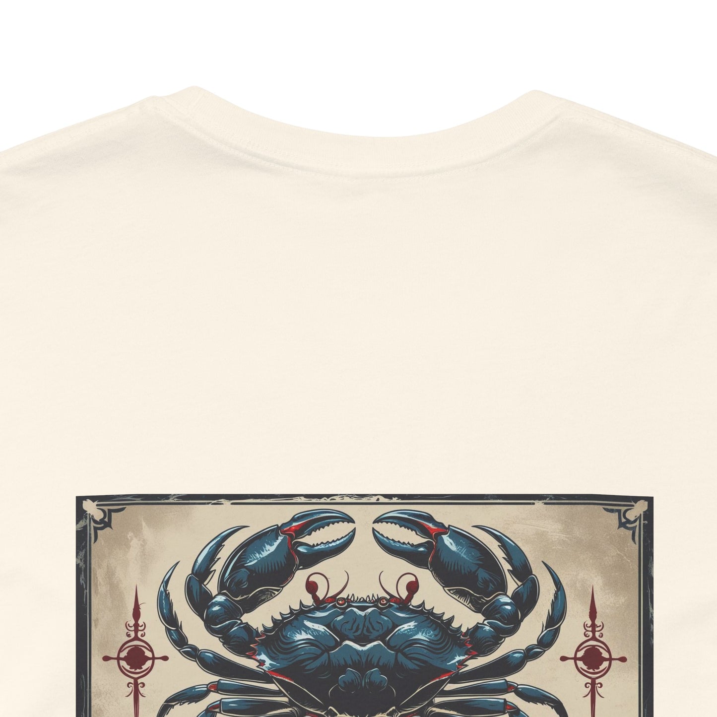 Cancro - T-shirt con segno zodiacale gotico. Grafica blu sul retro. Segno zodiacale nell'ombra.