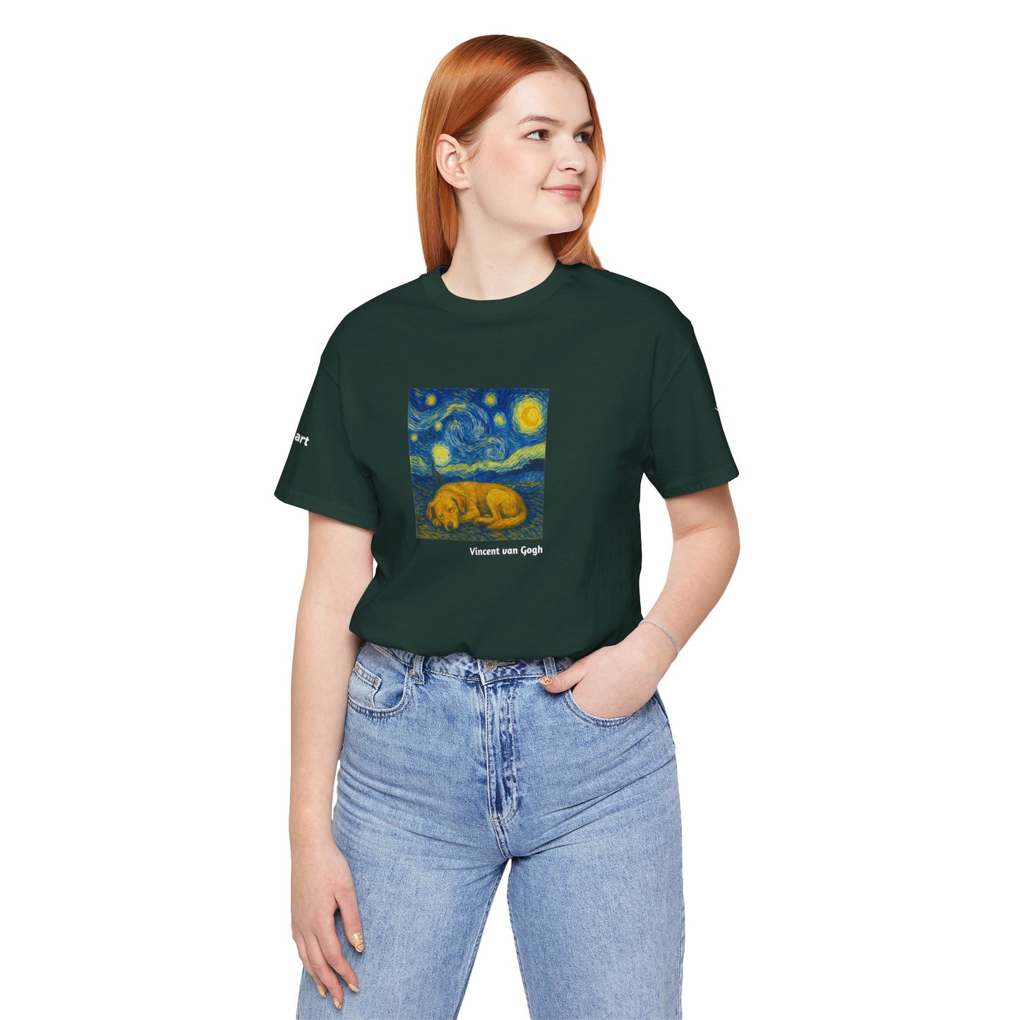 Unisex T-Shirt con cane DOGART  - VAN GOGH - Un dipinto iconico rivisitato con i cani