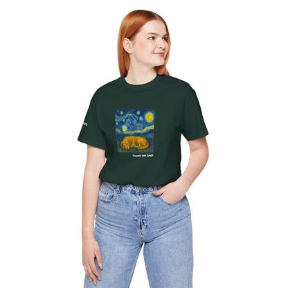 Unisex T-Shirt con cane DOGART  - VAN GOGH - Un dipinto iconico rivisitato con i cani