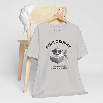 Fishlosophy Unisex Jersey Maglietta a maniche corte – Le profondità dell'oceano non sono per i deboli di cuore.
