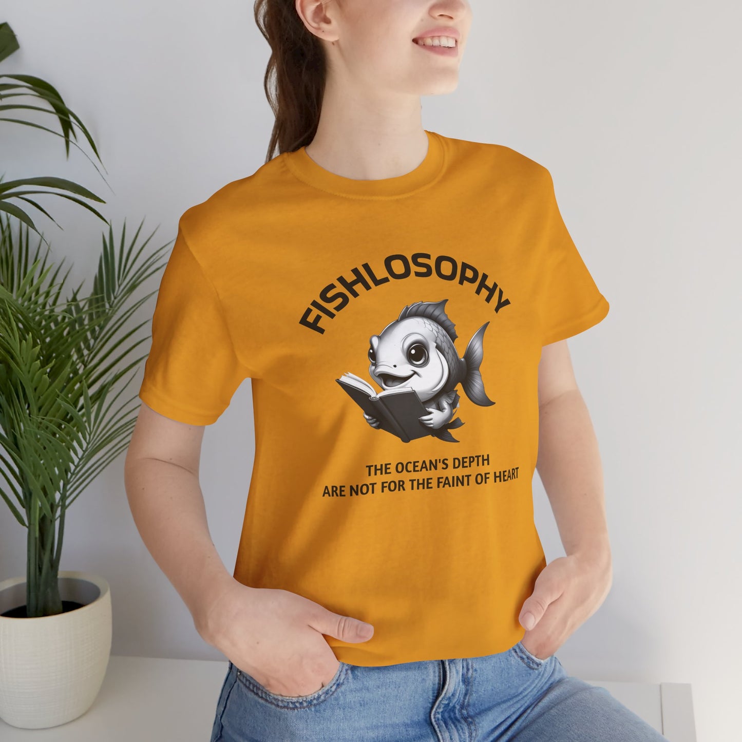 Fishlosophy Unisex Jersey Maglietta a maniche corte – Vedi la vastità anche in piccoli spazi.