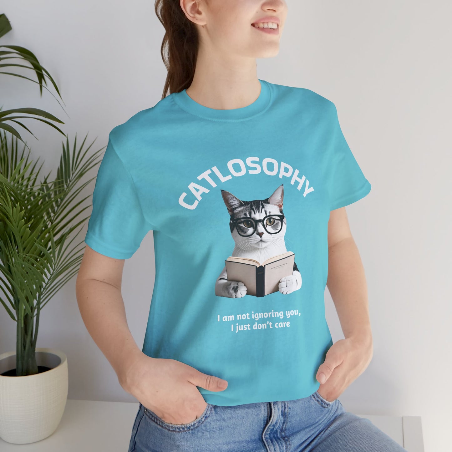 Catlosophy Unisex Jersey Maglietta a maniche corte – Design "Non ti sto ignorando, solo che non me ne frega niente"
