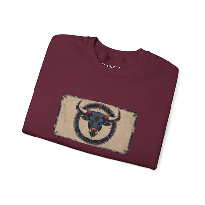 Toro - Felpa Zodiaco Gotico, grafica in Blu