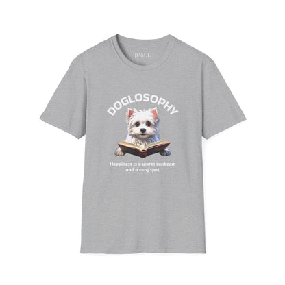 Doglosophy  Unisex Softstyle T-Shirt - "Happiness is a Warm Sunbeam" Design