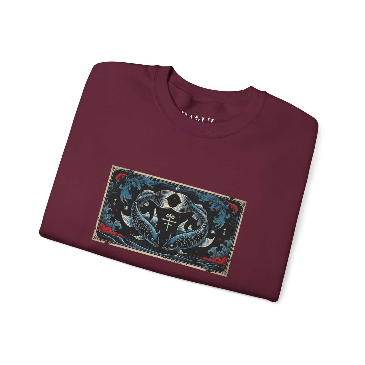 Pesci - Felpa Zodiaco Gotico, grafica in Blu