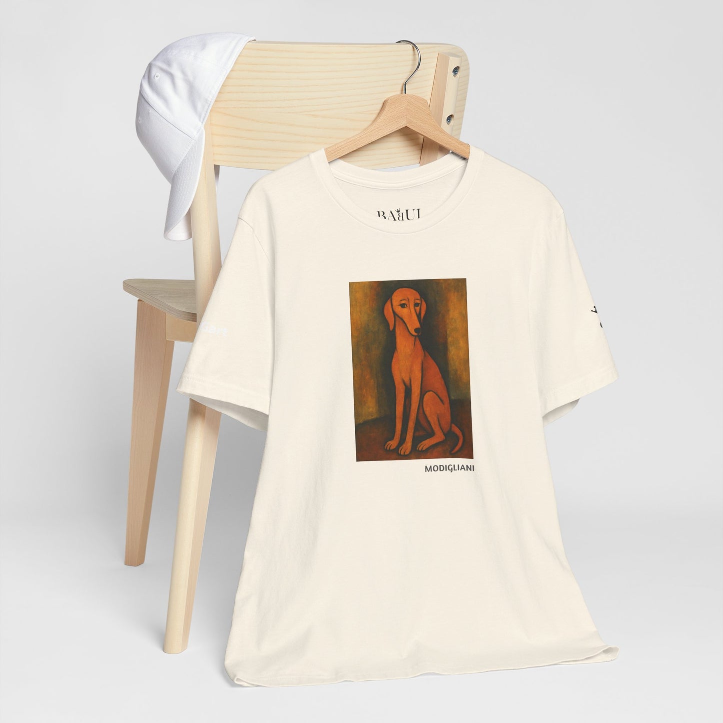 Unisex T-Shirt con cane DOGART  - MODIGLIANI - Un dipinto iconico rivisitato con i cani