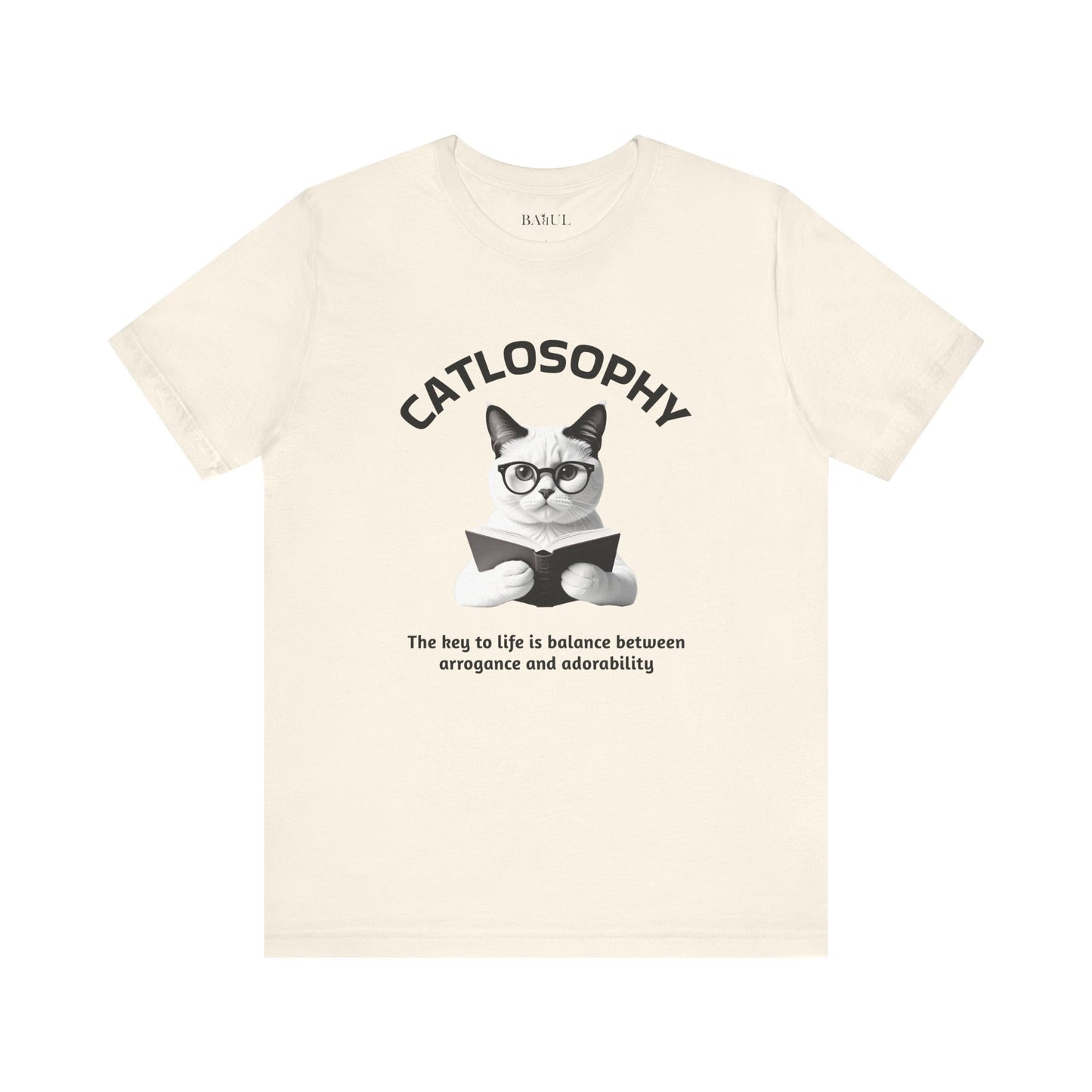 Catlosophy Maglietta unisex a maniche corte in jersey – Design "La chiave della vita"