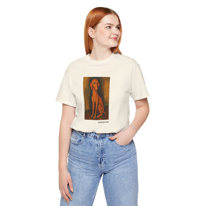 Unisex T-Shirt con cane DOGART  - MODIGLIANI - Un dipinto iconico rivisitato con i cani