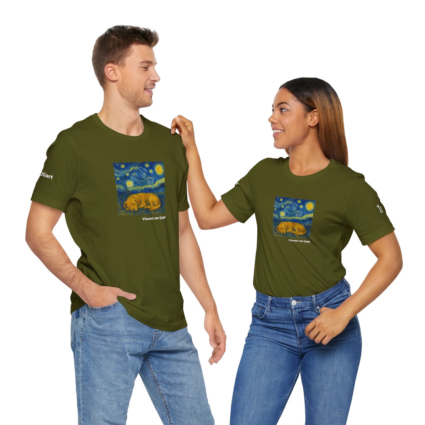 Unisex T-Shirt con cane DOGART  - VAN GOGH - Un dipinto iconico rivisitato con i cani