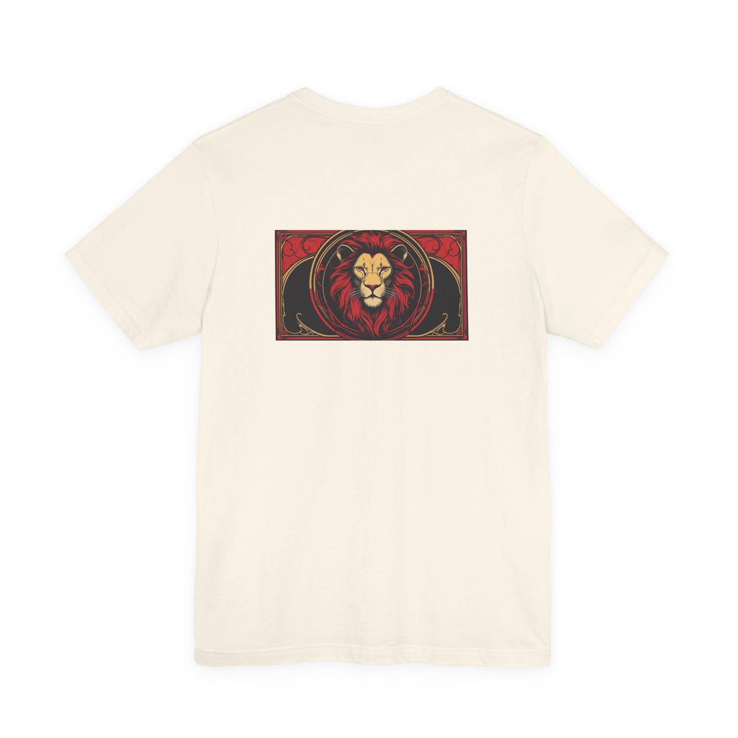 Leone - Zodiaco gotico, maglietta con grafica rossa sul retro. Zodiaco nell'ombra
