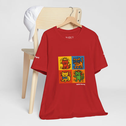T-shirt unisex CATART - KEITH HARING - Un dipinto iconico rivisitato con i gatti