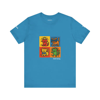 T-shirt unisex CATART - KEITH HARING - Un dipinto iconico rivisitato con i gatti