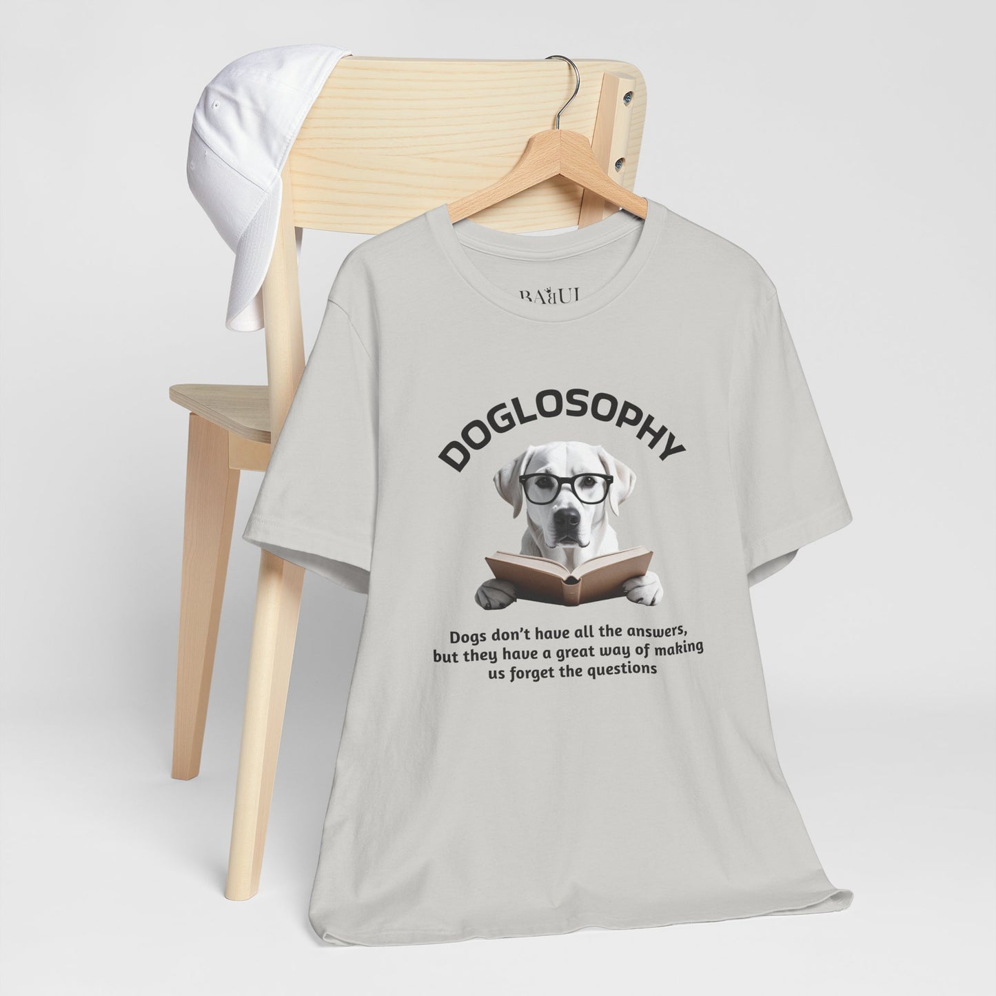 Maglietta a maniche corte unisex Doglosophy – Design "I cani non hanno tutte le risposte"