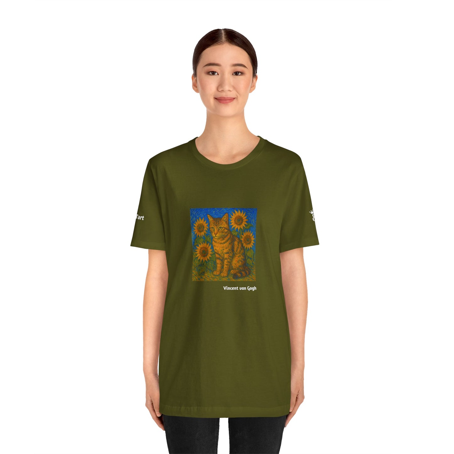 T-shirt unisex CATART - Vincent van Gogh - Un dipinto iconico rivisitato con i gatti