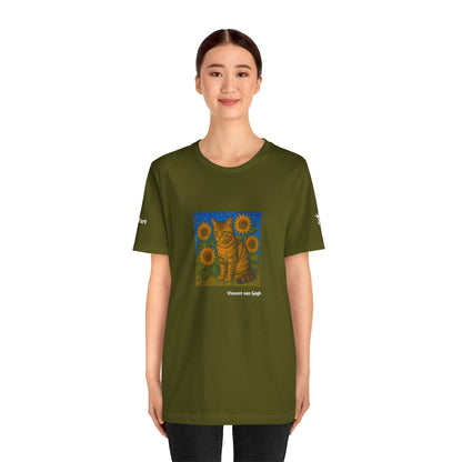 T-shirt unisex CATART - Vincent van Gogh - Un dipinto iconico rivisitato con i gatti
