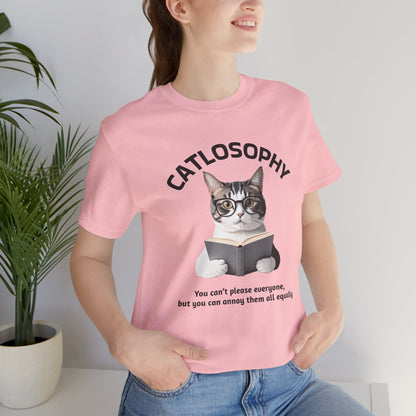Catlosophy Unisex Jersey Maglietta a maniche corte – Design "Non puoi accontentare tutti"