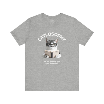 Catlosophy Unisex Jersey Maglietta a maniche corte – Design "Non ti sto ignorando, solo che non me ne frega niente"