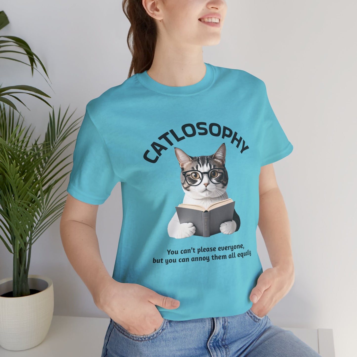 Catlosophy Unisex Jersey Maglietta a maniche corte – Design "Non puoi accontentare tutti"