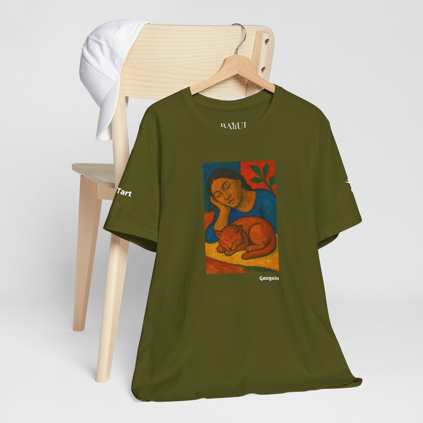 T-shirt unisex CATART - GAUGUIN - Un dipinto iconico rivisitato con i gatti