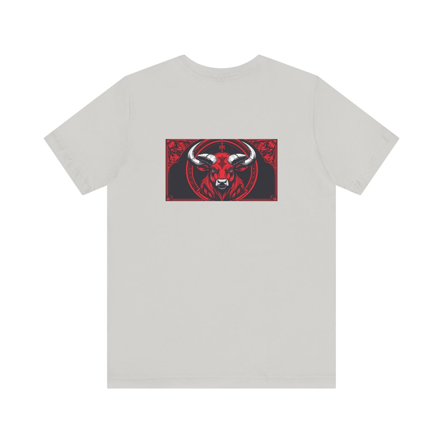 Toro - Zodiaco gotico, maglietta con grafica rossa sul retro. Zodiaco nell'ombra