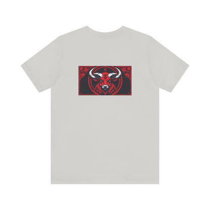 Toro - Zodiaco gotico, maglietta con grafica rossa sul retro. Zodiaco nell'ombra