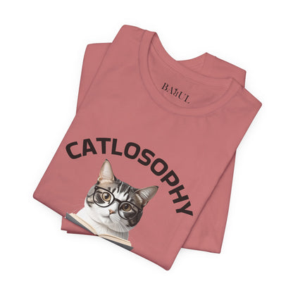 Catlosophy Unisex Jersey Maglietta a maniche corte – Design "Sii misterioso"