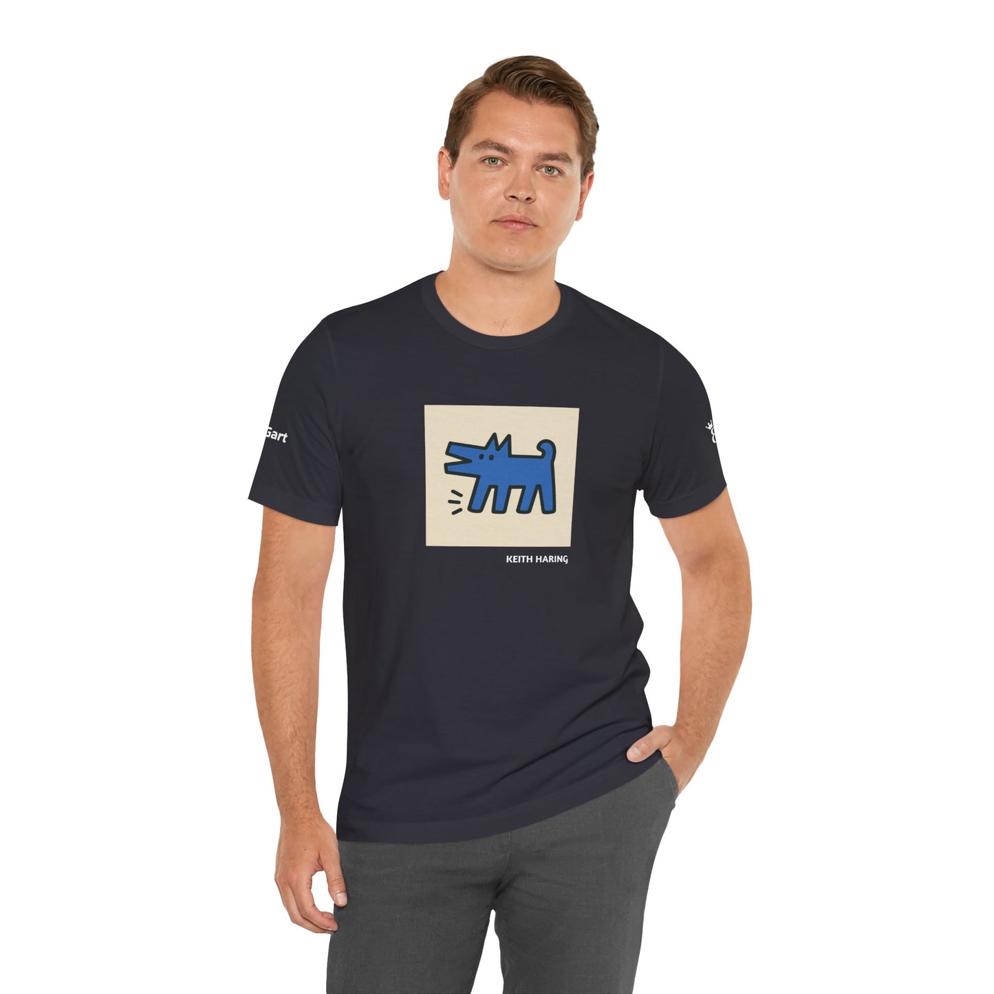 Unisex T-Shirt con cane DOGART  - KEITH HARING - Dipinto iconico rivisitato con i cani