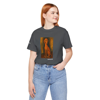 Unisex T-Shirt con cane DOGART  - MODIGLIANI - Un dipinto iconico rivisitato con i cani