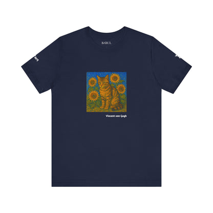 T-shirt unisex CATART - Vincent van Gogh - Un dipinto iconico rivisitato con i gatti