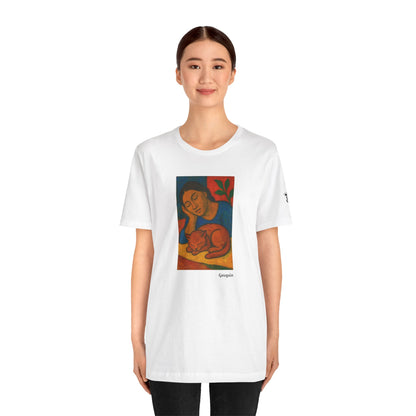 T-shirt unisex CATART - GAUGUIN - Un dipinto iconico rivisitato con i gatti