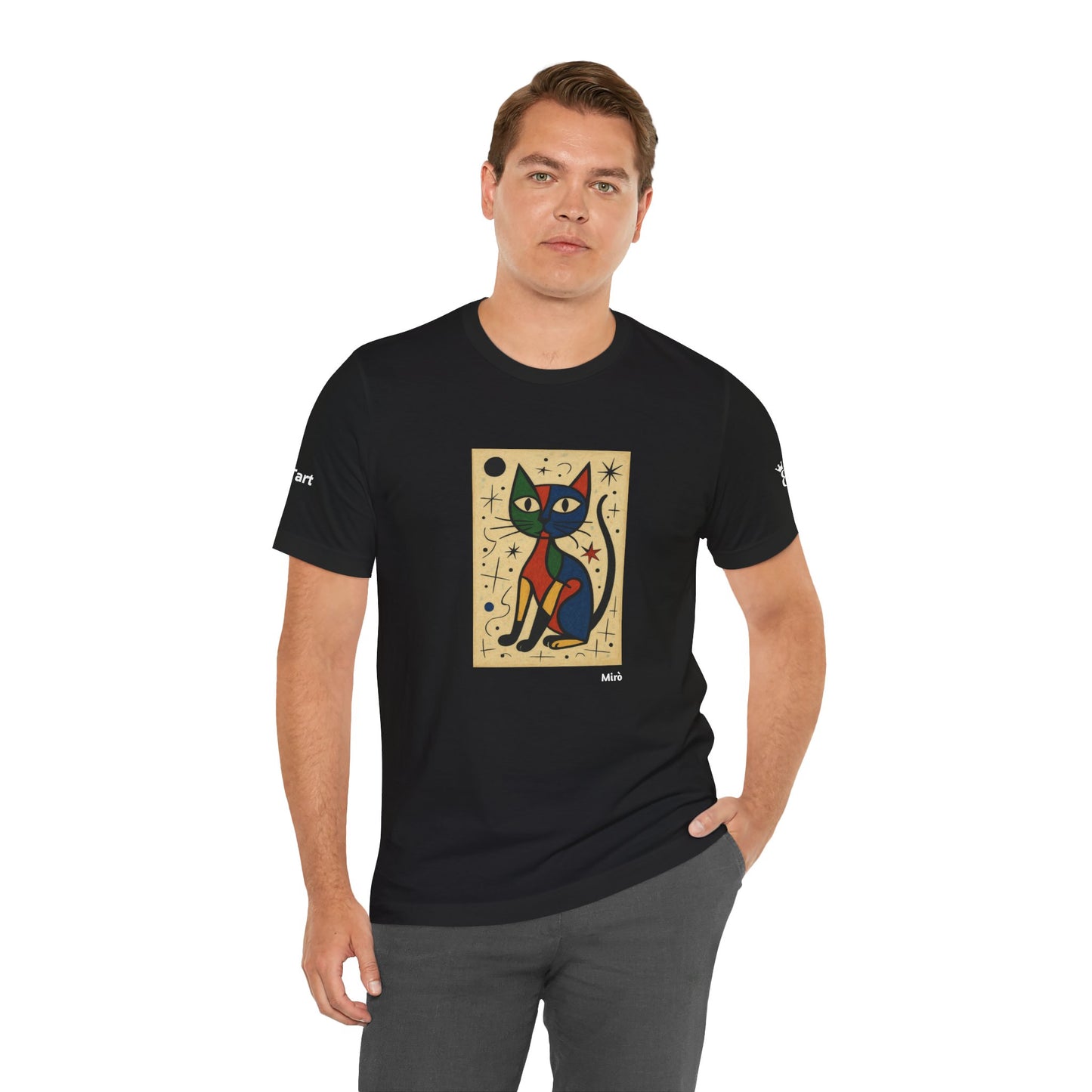 T-shirt unisex CATART - MIRO - Dipinto iconico rivisitato con i gatti