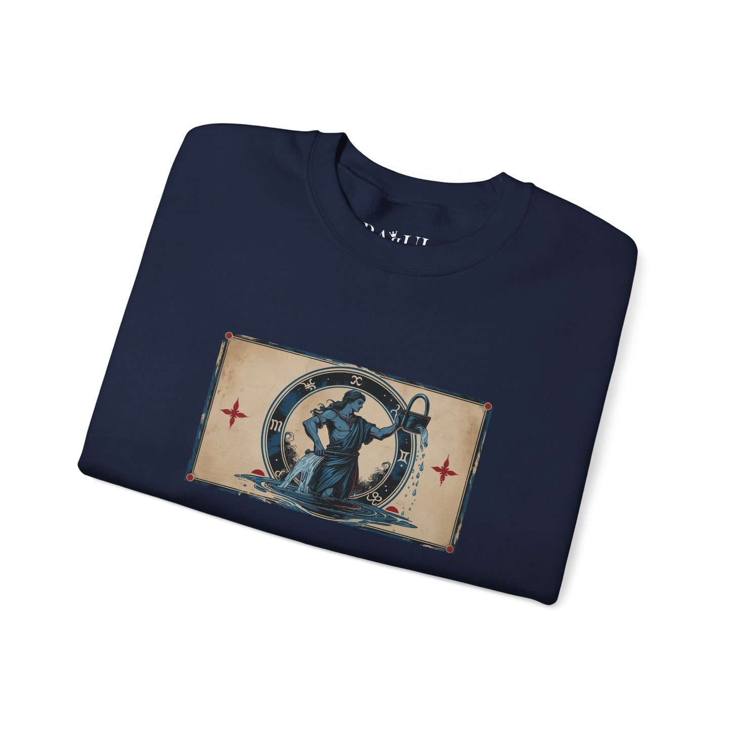 Acquario - Felpa Zodiaco Gotico, grafica in Blu
