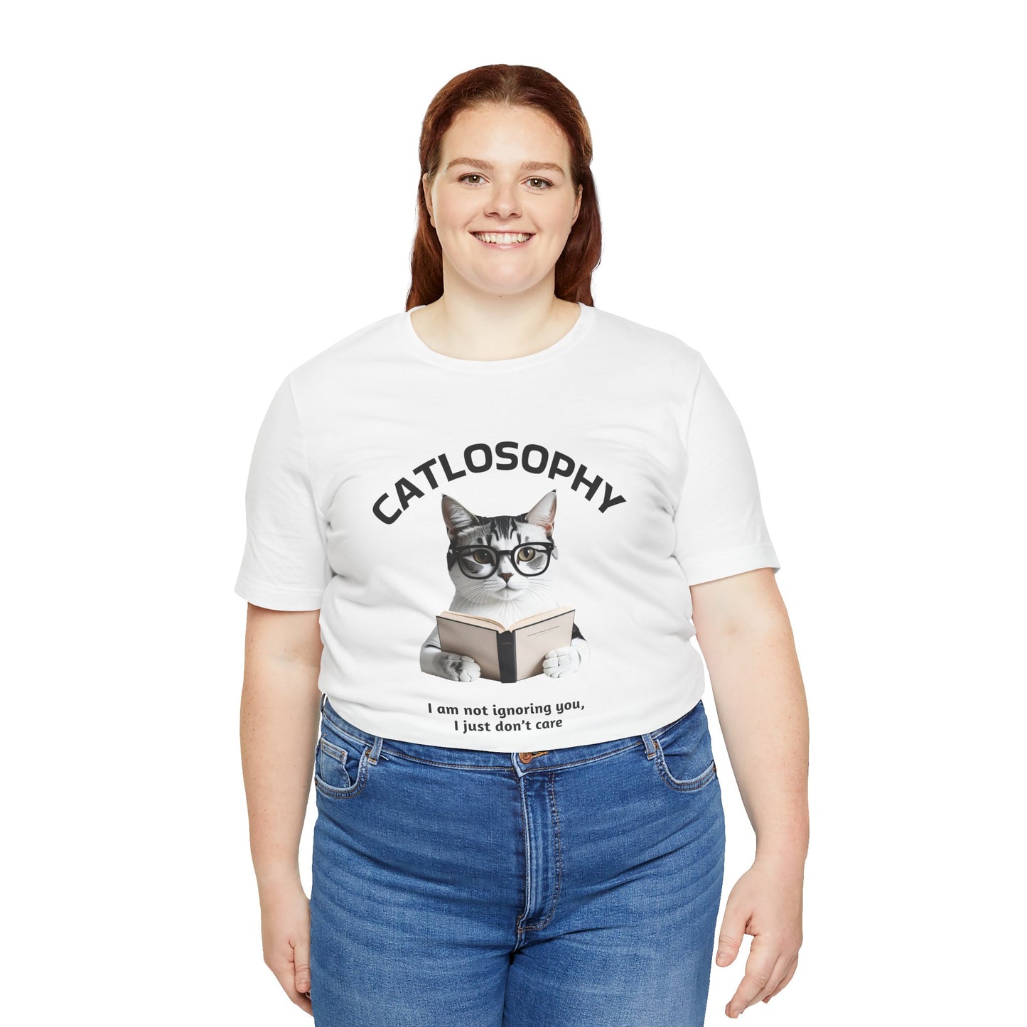 Catlosophy Unisex Jersey Maglietta a maniche corte – Design "Non ti sto ignorando, solo che non me ne frega niente"