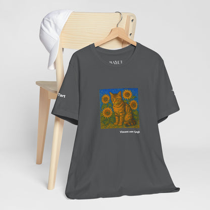 T-shirt unisex CATART - Vincent van Gogh - Un dipinto iconico rivisitato con i gatti