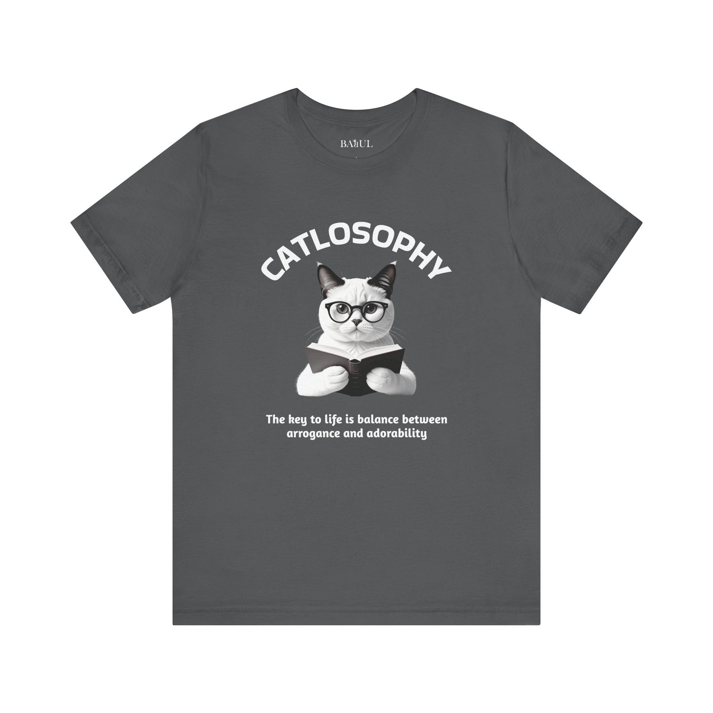 Catlosophy Maglietta unisex a maniche corte in jersey – Design "La chiave della vita"