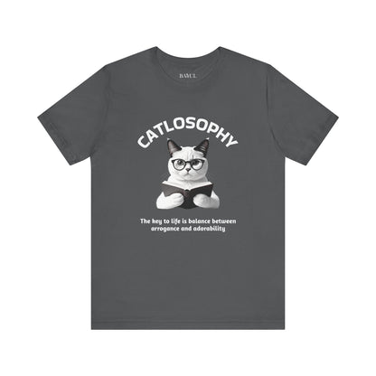 Catlosophy Maglietta unisex a maniche corte in jersey – Design "La chiave della vita"