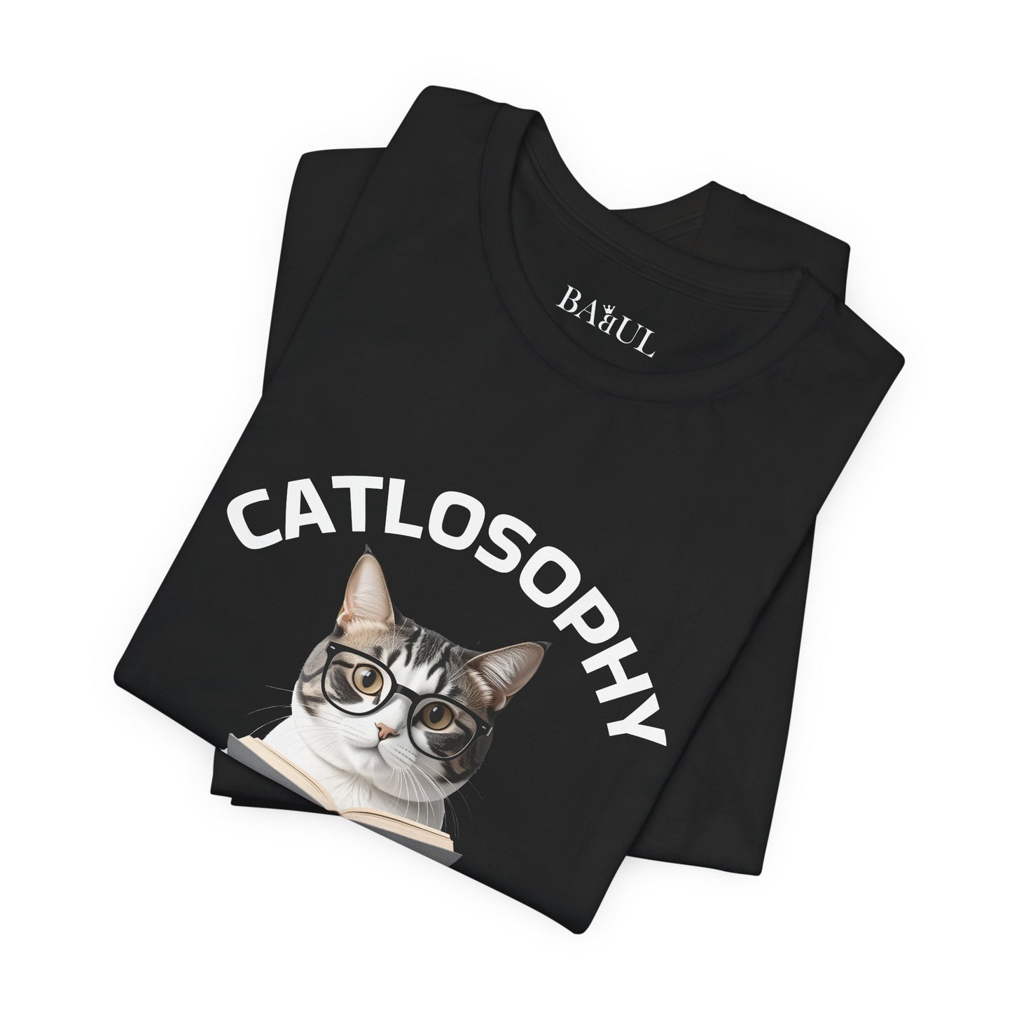 Catlosophy Unisex Jersey Maglietta a maniche corte – Design "Sii misterioso"