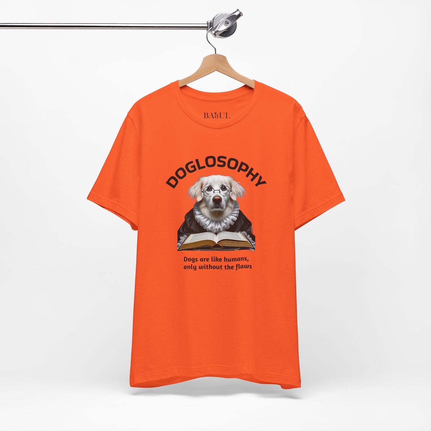 Maglietta a maniche corte unisex Doglosophy – Design "I cani sono come gli umani ma senza difetti"