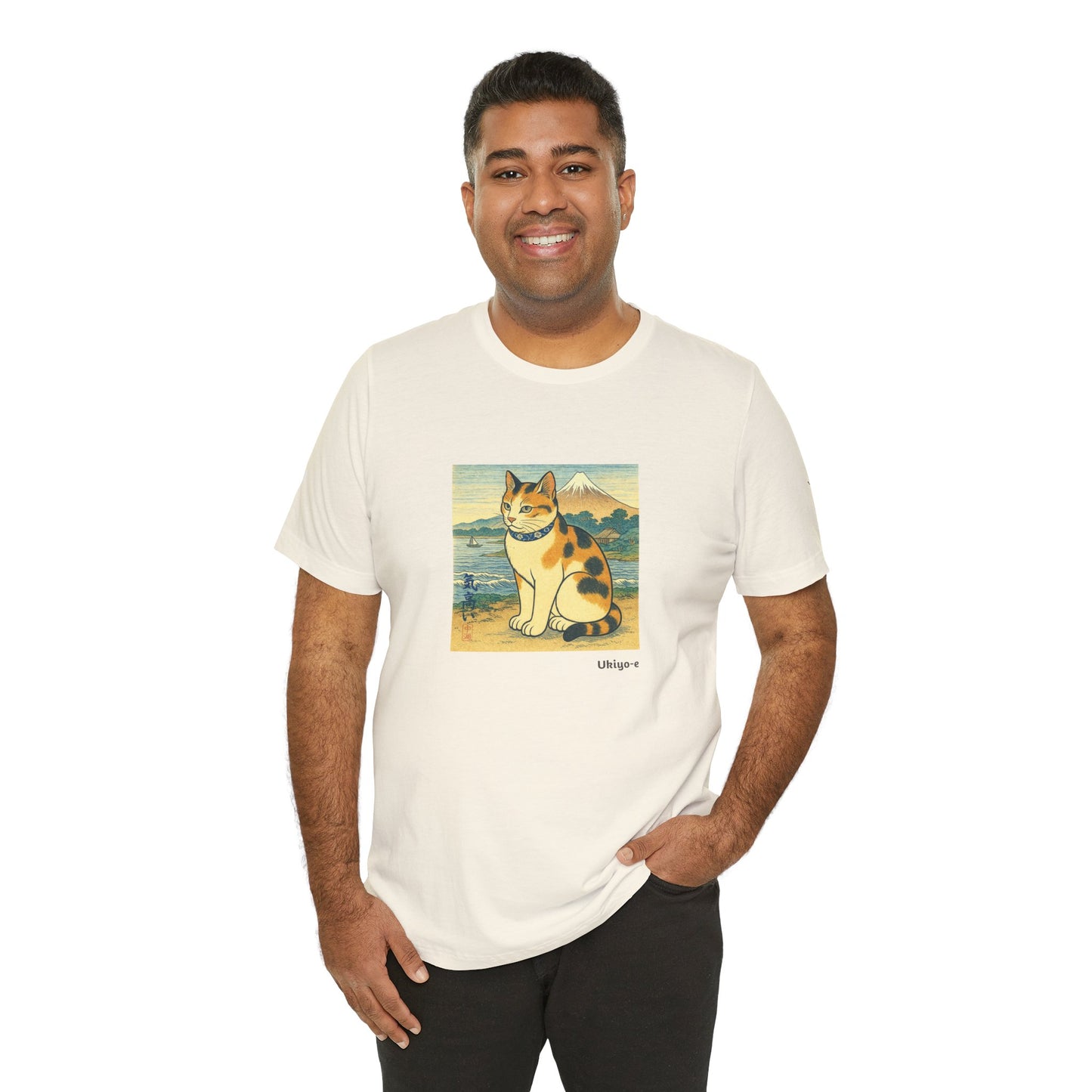 T-Shirt unisex CATART - Stile artistico giapponese UKIYO-E - Pittura iconica rivisitata con i gatti