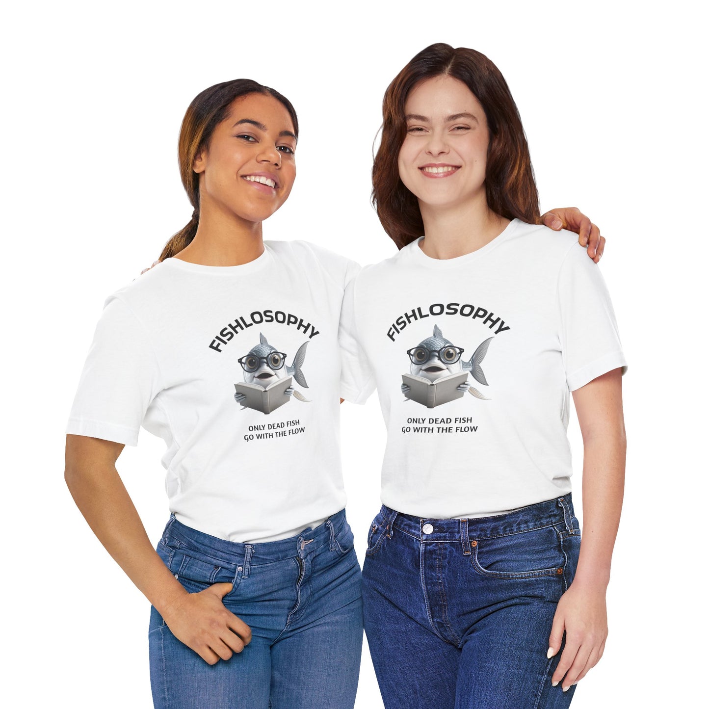 Fishlosophy Unisex Jersey Maglietta a maniche corte – Le profondità dell'oceano non sono per i deboli di cuore.