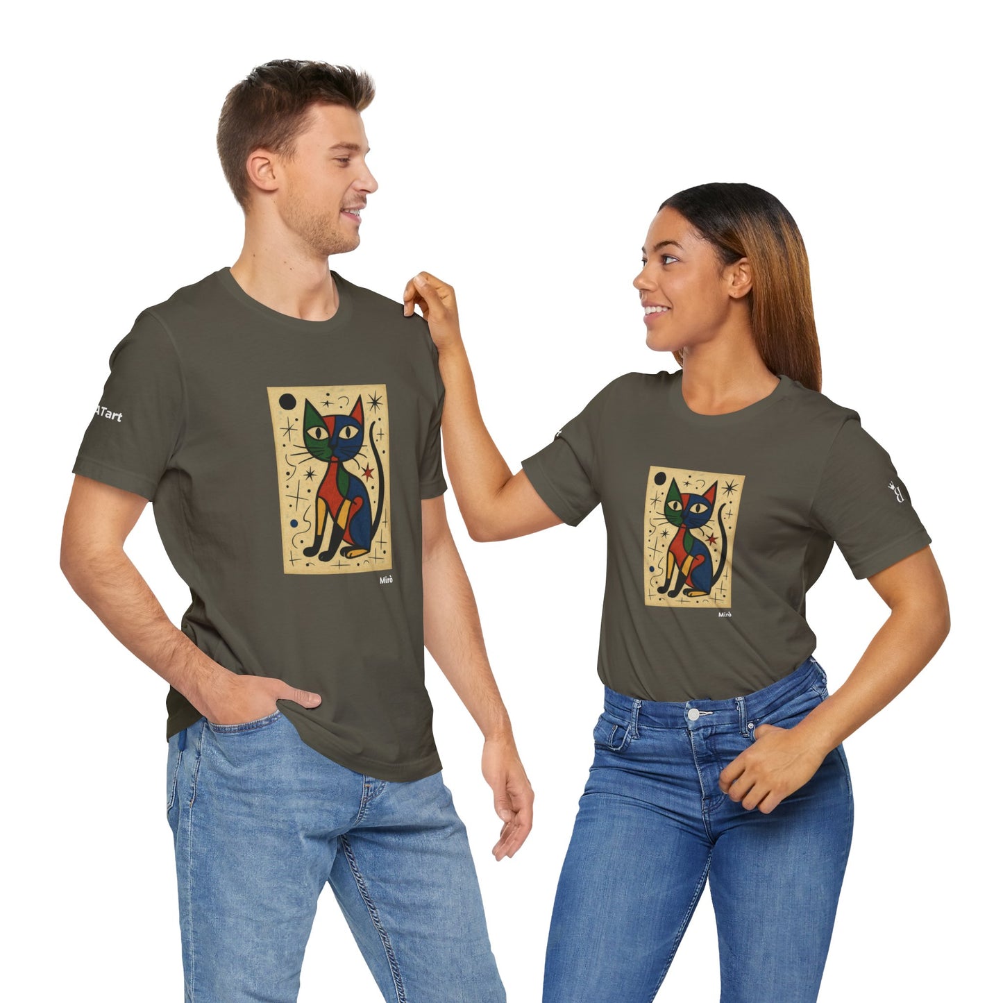 T-shirt unisex CATART - MIRO - Dipinto iconico rivisitato con i gatti