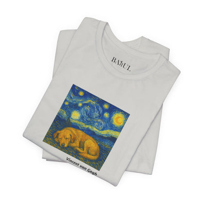 Unisex T-Shirt con cane DOGART  - VAN GOGH - Un dipinto iconico rivisitato con i cani