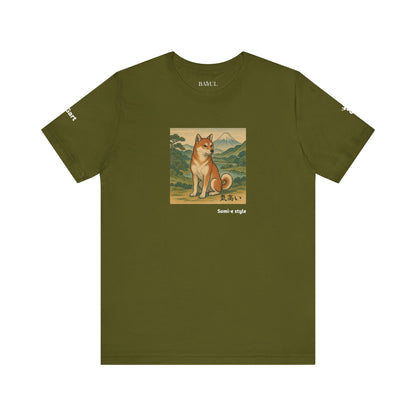 Unisex T-Shirt con cane DOGART - STILE SUMI-E - Dipinto iconico rivisitato con i cani