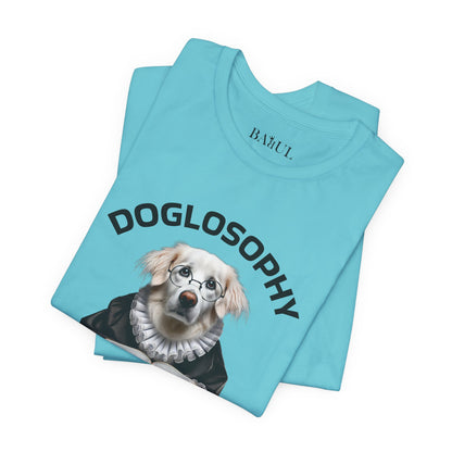 Maglietta a maniche corte unisex Doglosophy – Design "I cani sono come gli umani ma senza difetti"