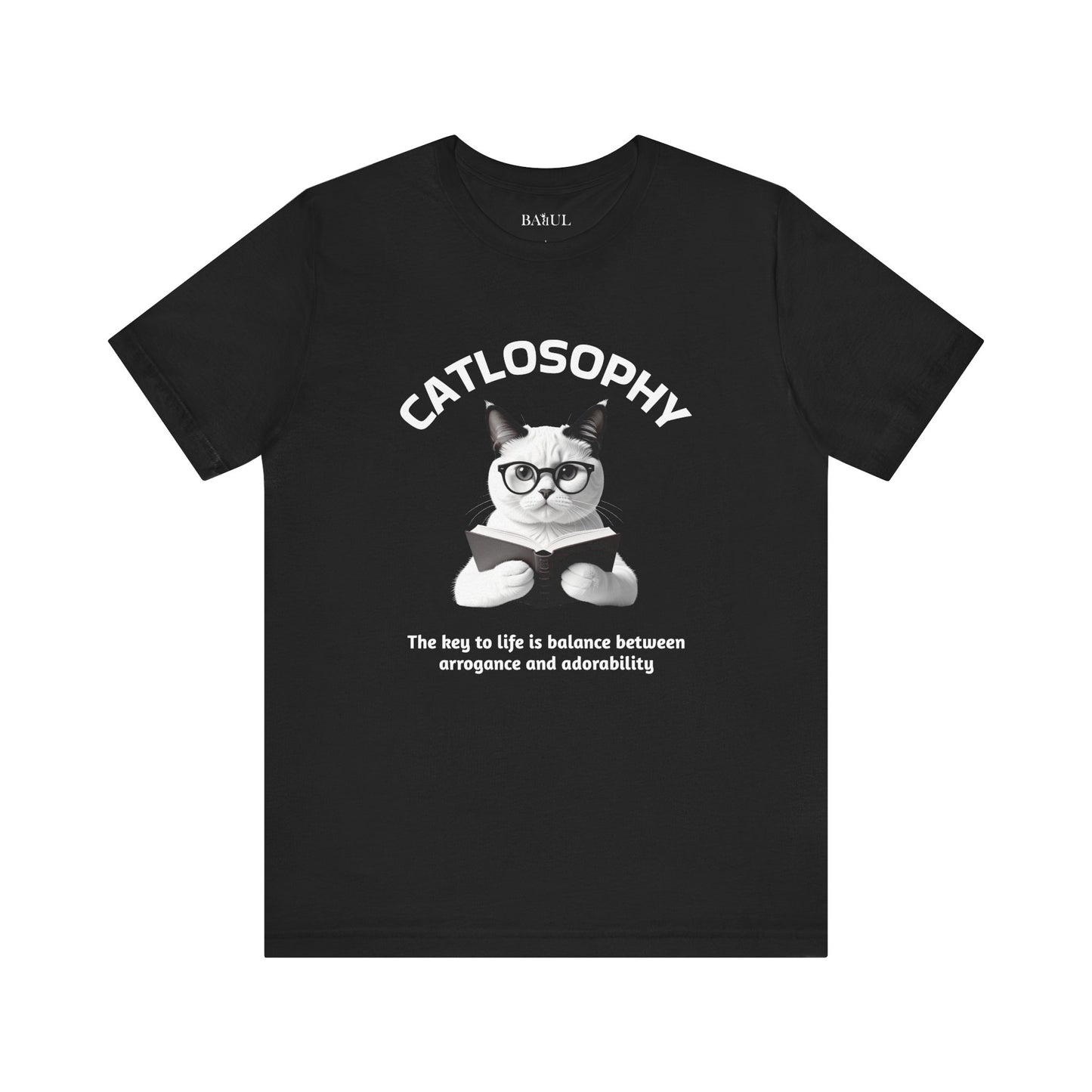 Catlosophy Maglietta unisex a maniche corte in jersey – Design "La chiave della vita"